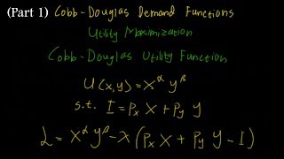 Cobb Douglas Demand Functions  Utility Maximization Part 12 [upl. by Gerfen]