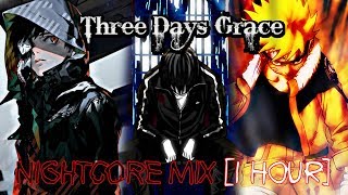 Three Days Grace  Nightcore Mix 1 HOUR [upl. by Dorreg]