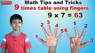 Learn 9 Times Multiplication Table  FINGERS  Easy and fast way to learn  Math Tips and Tricks [upl. by Eusoj]