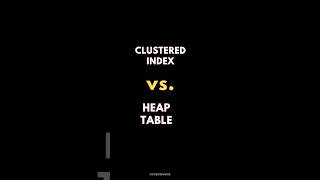 SQL CLUSTERED INDEX Vs HEAP TABLE ✍️ [upl. by Yelmene379]