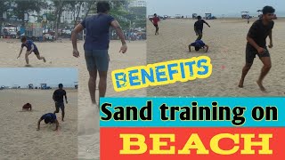 Sand training on Beach🏖 with Benefits Sand exercise and uses athletics motivational [upl. by Horten]