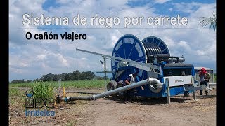 Sistema de riego por carrete autopropulsado o Cañón viajero  IRRIDELCO [upl. by Trixi]