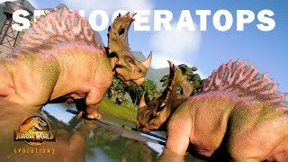 RECINTO DEL SPINOCERATOPS  NUEVO DLC JURASSIC WORLD EVOLUTION 2 [upl. by Sharai543]