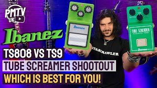 Ibanez TS9 vs TS808 Tube Screamer Shootout  The Differences Between These 2 ICONIC Overdrives [upl. by Yenffit]