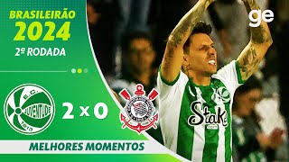 JUVENTUDE 2 X 0 CORINTHIANS  MELHORES MOMENTOS  2ª RODADA BRASILEIRÃO 2024  geglobo [upl. by Scoville]