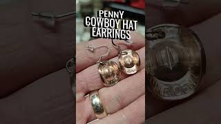 Two copper pennies turned into cowboy hats handmade jewelry cowboyhat western horse [upl. by Donelson954]