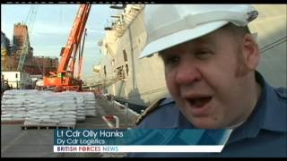 HMS Illustrious Loads Aid in Singapore 211113 [upl. by Pascoe]