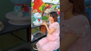 Chị Vê Tô Tượng Mèo Ú ĐÔRÊMON  Color Painting Doraemon  Vê Vê Travelvevetravel doraemon veve [upl. by Epul]