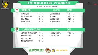 WACA 1st Grade GF  ClaremontNedlands v Wanneroo Day 1 [upl. by Esilenna]