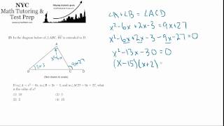 Geometry Regents June2012 25  External Angle [upl. by Volin]