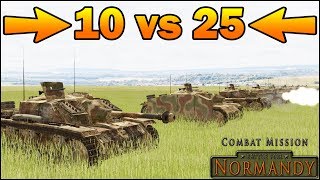 25 SHERMANS vs 10 STUG III  SIMULATION  Combat Mission Battle For Normandy Gameplay [upl. by Iad]