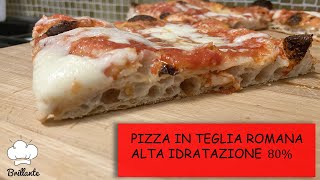 Pizza in Teglia alla Romana fatta in casa alta idratazione 80  stesura farcitura e cottura [upl. by Meta]