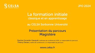 JPO CELSA 2024  Conférence Magistère [upl. by Komsa]