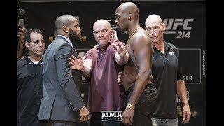 UFC 214 Daniel Cormier vs Jon Jones 2 Staredown  MMA Fighting [upl. by Nylirem825]