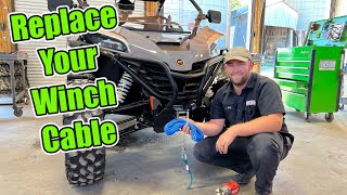 Synthetic Winch Rope for ALL CFMOTOs  Replace Your Winch Cable [upl. by Atirhs]