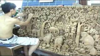 Intricate Thai Wood Carving Art [upl. by Weathers]