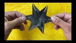 Origami Black Ninja Star  Paper Ninja Star  Halloween  Christmas Decoration origamininjastar [upl. by Sug]