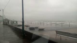 Storm conditions high winds at Penzance promenade Cornwall UK 29 Sep 2024 1334 [upl. by Lustig732]