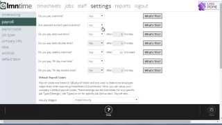 LMNTime  Help  Settings  Payroll [upl. by Sharman884]