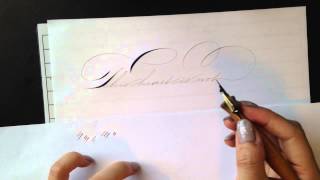 Using a Gillott Principality to write Spencerian ornamental penmanship [upl. by Kram]