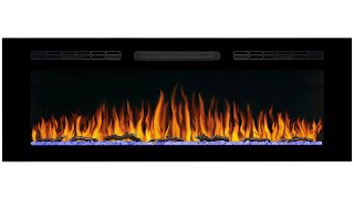 Wall mounted  recessed electric fireplace ArtiFlame AF50WR [upl. by Elvah581]