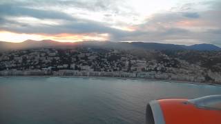 Landing at Nice Riviera Airport from east in Easyjet aircraft [upl. by Agnizn]