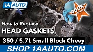 How to Replace Head Gaskets on a 350 57L Small Block Chevy Engine [upl. by Nrevel]