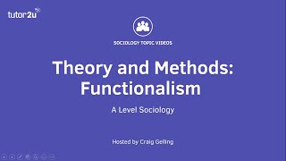 Sociological Theory Functionalism Sociology Theory amp Methods [upl. by Fridell810]