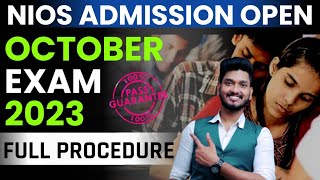 Nios Admission October 2023  How to take Nios Online Admission  Last Date  Documents Fees 100 [upl. by Yanttirb807]