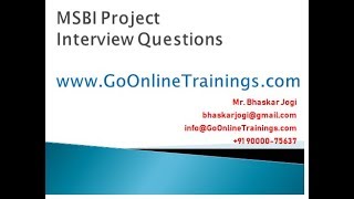 MSBI Project Interview Questions [upl. by Llekcor226]