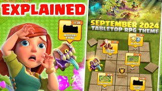 SEPTEMBER 2024 EVENTS CALANDER🤩🔥 amp NEW UPDATES EXPLAINED IN CLASH OF CLANS [upl. by Betthel]