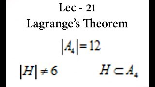 Lec  21 Lagranges Theorem  IIT JAM  CSIR UGC NET  GATE MA  B Sc [upl. by Esylle314]