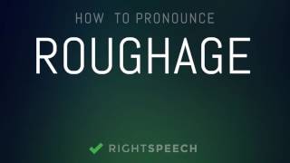 Roughage  How to pronounce Roughage [upl. by Gipps]