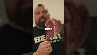 Eddie Hall Cooks MASSIVE Steak for Lunch [upl. by Norreht]