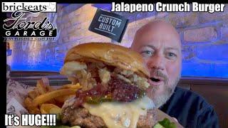 Fords Garage Jalapeno Crunch Burger REVIEW Inside of an Awesome Restaurant brickeats [upl. by Fidole521]