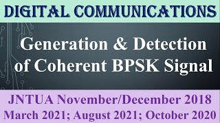 Coherent BPSK Modulator amp Demodulator JNTUA March 2021October 2020NovDecember 2018 [upl. by Vitkun407]