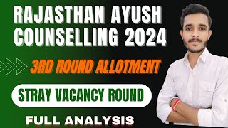 Rajasthan Ayush Counselling 2024 3rd Round Result Analysis  Stray Vacancy Round Update [upl. by Keffer]