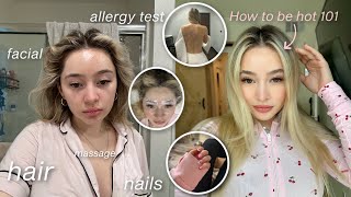 my EXTREME glow up for valentines day  bfs birthday  allergy test massage nails lashes [upl. by Giza]