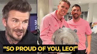 David Beckham sends touching message to MESSI as Miami coowner celebrates Supporter Shield win [upl. by Bellina]