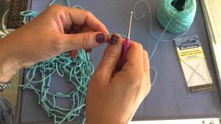 How To Crochet Beginner Crystal Chain Necklace [upl. by Ilam]