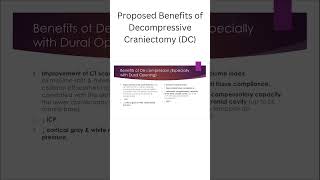 Proposed Benefits of Decompressive Craniectomy DC [upl. by Solrak]