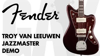 Fender  Troy Van Leeuwen Jazzmaster Demo at GAK [upl. by Ahsienauq522]