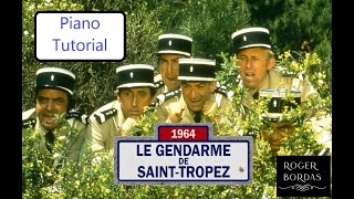 Le gendarme de St Tropez  Marche des gendarmes  Piano tutorial [upl. by Eidorb]