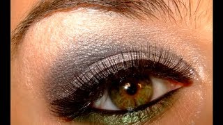 Smokey Silver amp Green Make up look [upl. by Elbas]