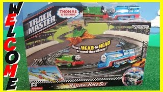 Welcome Streamlined Thomas Race Stripe Percy and the Railway Race Set from Trackmaster [upl. by Rocco425]