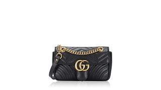 Gucci GG Marmont Matelasse Mini Flap Shoulder Bag Black [upl. by Leunammi]