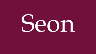 How to Pronounce Seon Correctly in German [upl. by Odrick]