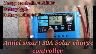 Solar Charge Controller SettingsAmici smart 30A solar charge controller Detailed reviewsolar [upl. by Elnar792]