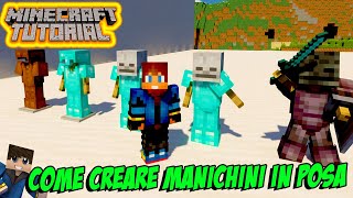 2021  Come avere MANICHINI in Posa con ARMI in mano Minecraft 1165 Minecraft Tutorial Ita [upl. by Nayd]