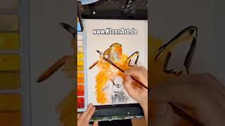 art acrylmalerei malen fuchs inspiration gouache malen drawing malen painting bird [upl. by Kerrill]